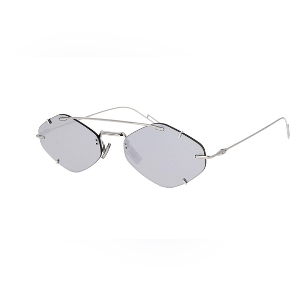 NEW DIOR DIORINCLUSION 010/0T SILVER RIMLESS GEOMETRIC SUNGLASSES - Picture 1 of 3